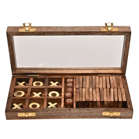 Harvey Makin® Dominoes Tic Tac Toe & Dies Game Set *NEW* - timeframedclocks