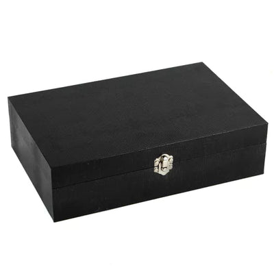 Harvey Makin® Lizard Black Vinyl 2 Piece Watch Box *NEW* - timeframedclocks