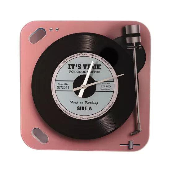 Harvey Makin® Pink Record Wall Clock - timeframedclocks