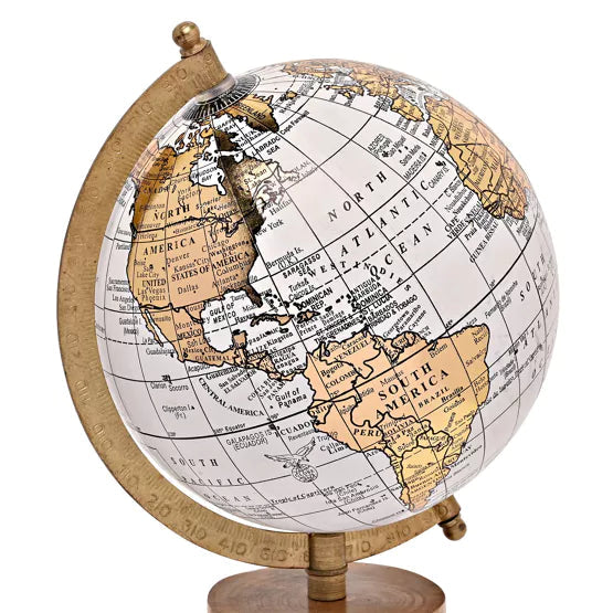 Harvey Makin® White Gold Base Globe *NEW* - timeframedclocks
