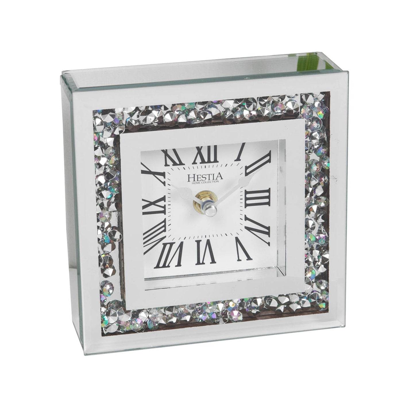 Hestia. Crystal Border Mantel Clock *NEW* - timeframedclocks