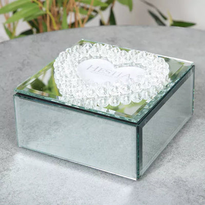 Hestia® Heart Shaped Photo frame Glass Trinket Box *NEW* - timeframedclocks