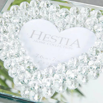 Hestia® Heart Shaped Photo frame Glass Trinket Box *NEW* - timeframedclocks