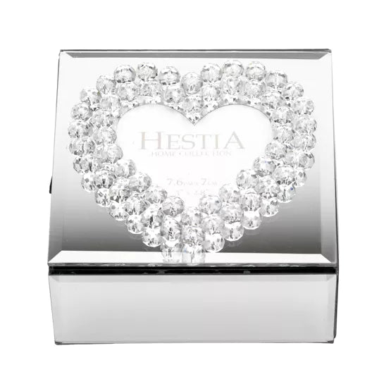 Hestia® Heart Shaped Photo frame Glass Trinket Box *NEW* - timeframedclocks