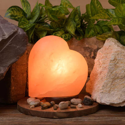 Hestia® Himalayan Rock Salt Lamp Heart - timeframedclocks