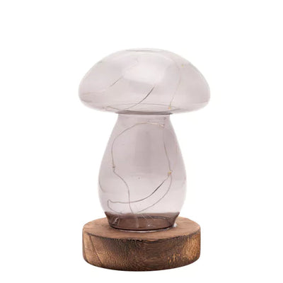 Hestia® Medium Grey Glass Mushroom LED Light *NEW* - timeframedclocks