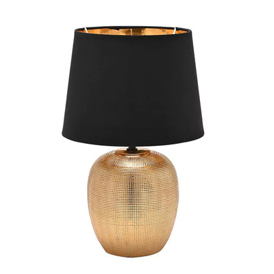 Hestia® Table Lamp Black & Gold Textured - timeframedclocks