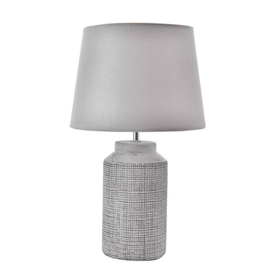 Hestia® Textured White Table Lamp 41cm Tall *NEW* - timeframedclocks