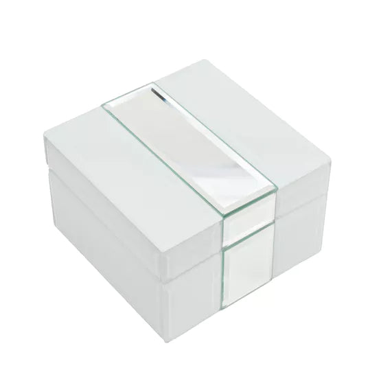 Hestia® White & Silver Glass Trinket Box *NEW* - timeframedclocks