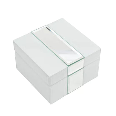 Hestia® White & Silver Glass Trinket Box *NEW* - timeframedclocks