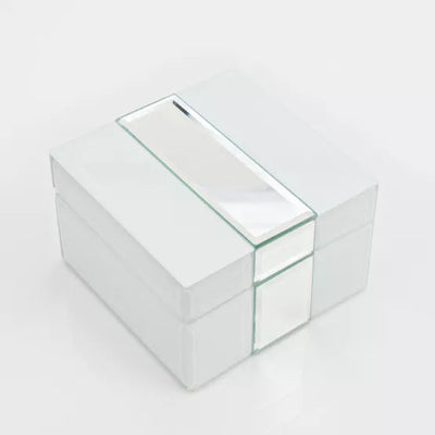 Hestia® White & Silver Glass Trinket Box *NEW* - timeframedclocks