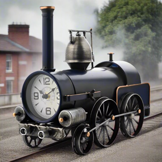 Hometime® Blue Train  Mantel Clock Money Box *NEW* - timeframedclocks