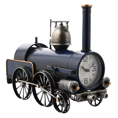 Hometime® Blue Train  Mantel Clock Money Box *NEW* - timeframedclocks