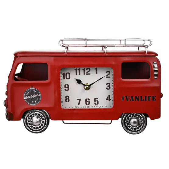 Hometime® Camper Van Mantel Clock Red *NEW* – timeframed clocks