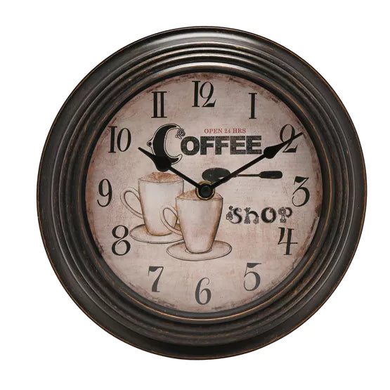 Hometime® Coffee Shop Wall Clock *NEW PRE-ORDER NOV* - timeframedclocks