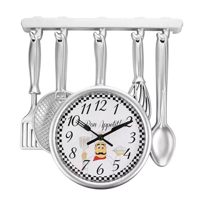 Hometime® Kitchen Utensil Wall Clock *NEW DUE MARCH* - timeframedclocks