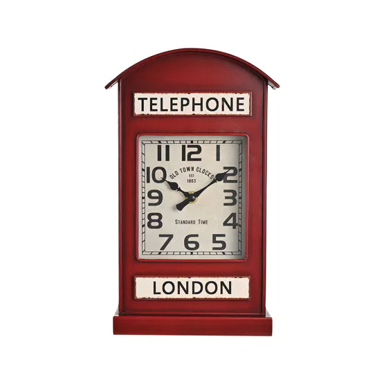 Hometime® Telephone Box Mantel Clock *NEW* - timeframedclocks