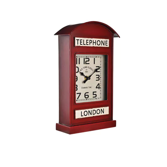 Hometime® Telephone Box Mantel Clock *NEW* - timeframedclocks