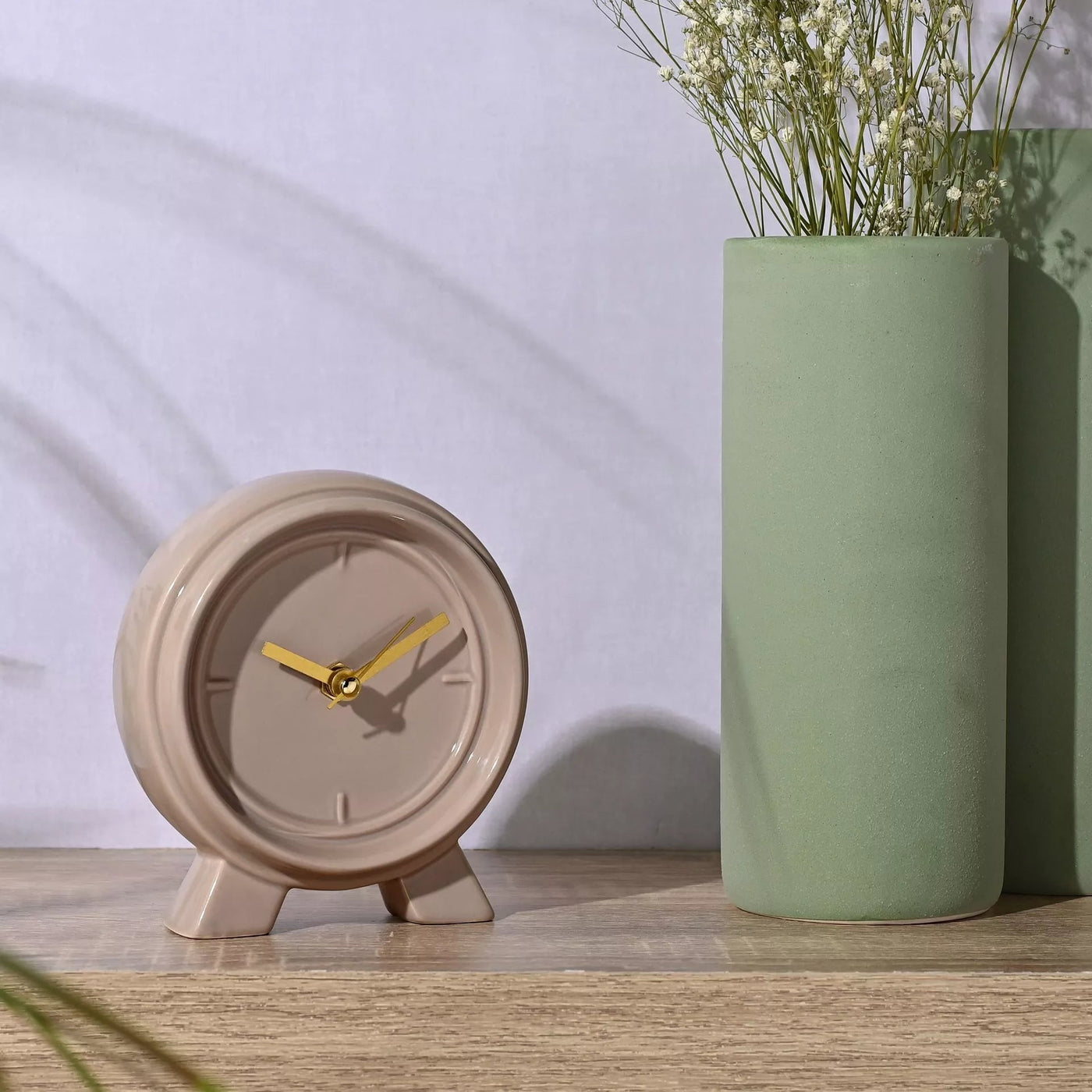 Interval® Ceramic Mantle Clock - Biscuit *NEW PRE-ORDER DEL LATE JAN* - timeframedclocks