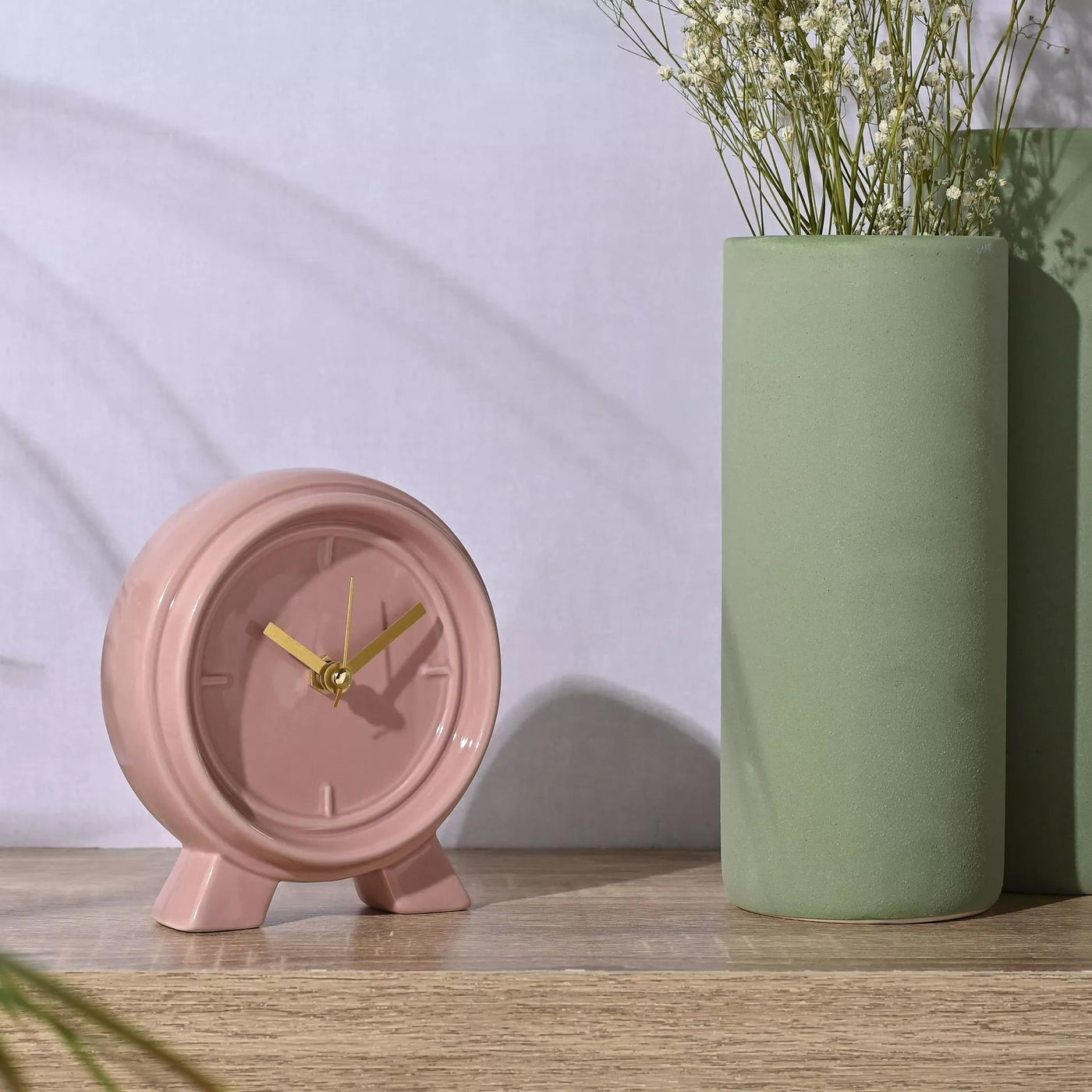 Interval® Ceramic Mantle Clock - Pink Clay *NEW PRE-ORDER DEL LATE JAN* - timeframedclocks