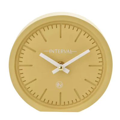 Interval® Minimalist Desk Clock 6" (15cm) Mustard *NEW* - timeframedclocks