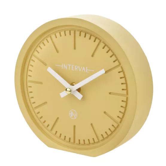 Interval® Minimalist Desk Clock 6" (15cm) Mustard *NEW* - timeframedclocks