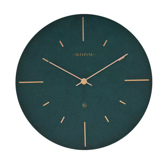 Interval® Resin Wall Clock (30cm) Emerald & Gold *NEW* - timeframedclocks