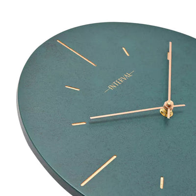 Interval® Resin Wall Clock (30cm) Emerald & Gold *NEW* - timeframedclocks