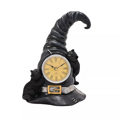 Juliana Collection® Mystic Legends Wizard Hat & Black Cats Clock *NEW* - timeframedclocks