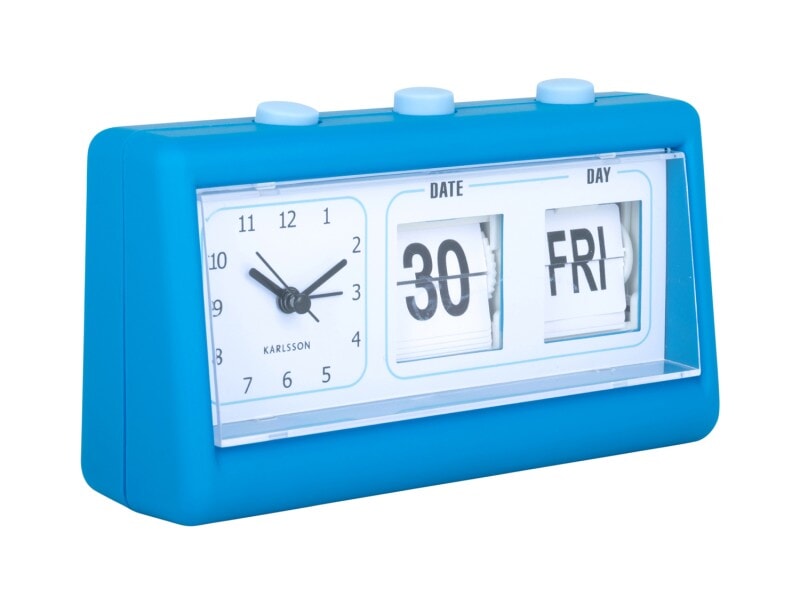 Karlsson® Alarm Clock Data Flip Bright Blue *NEW COMING SOON* - timeframedclocks