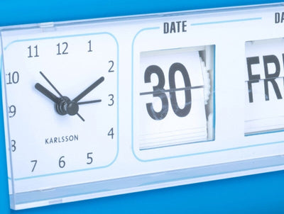 Karlsson® Alarm Clock Data Flip Bright Blue *NEW COMING SOON* - timeframedclocks