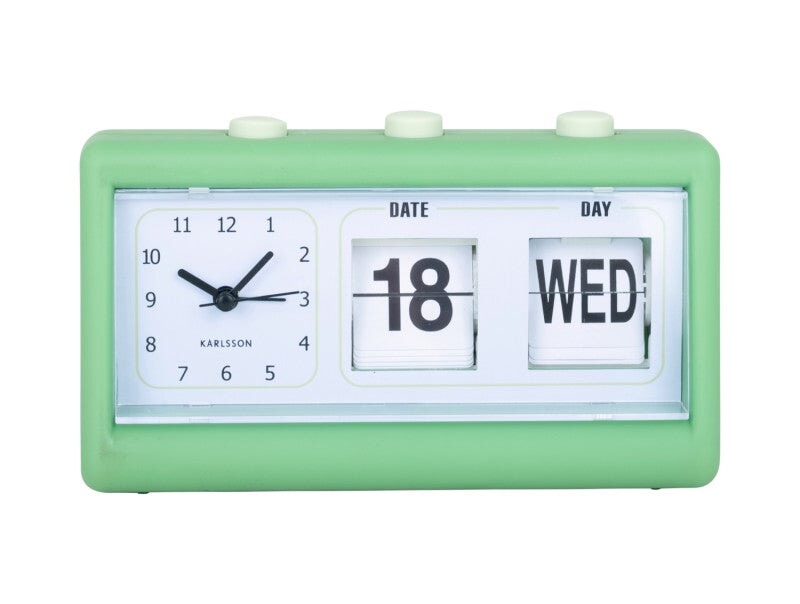 Karlsson® Alarm Clock Data Flip Bright Green *NEW COMING SOON* - timeframedclocks