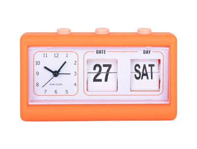 Karlsson® Alarm Clock Data Flip Bright Orange *NEW COMING SOON* - timeframedclocks