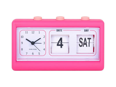 Karlsson® Alarm Clock Data Flip Bright Pink *NEW COMING SOON* - timeframedclocks