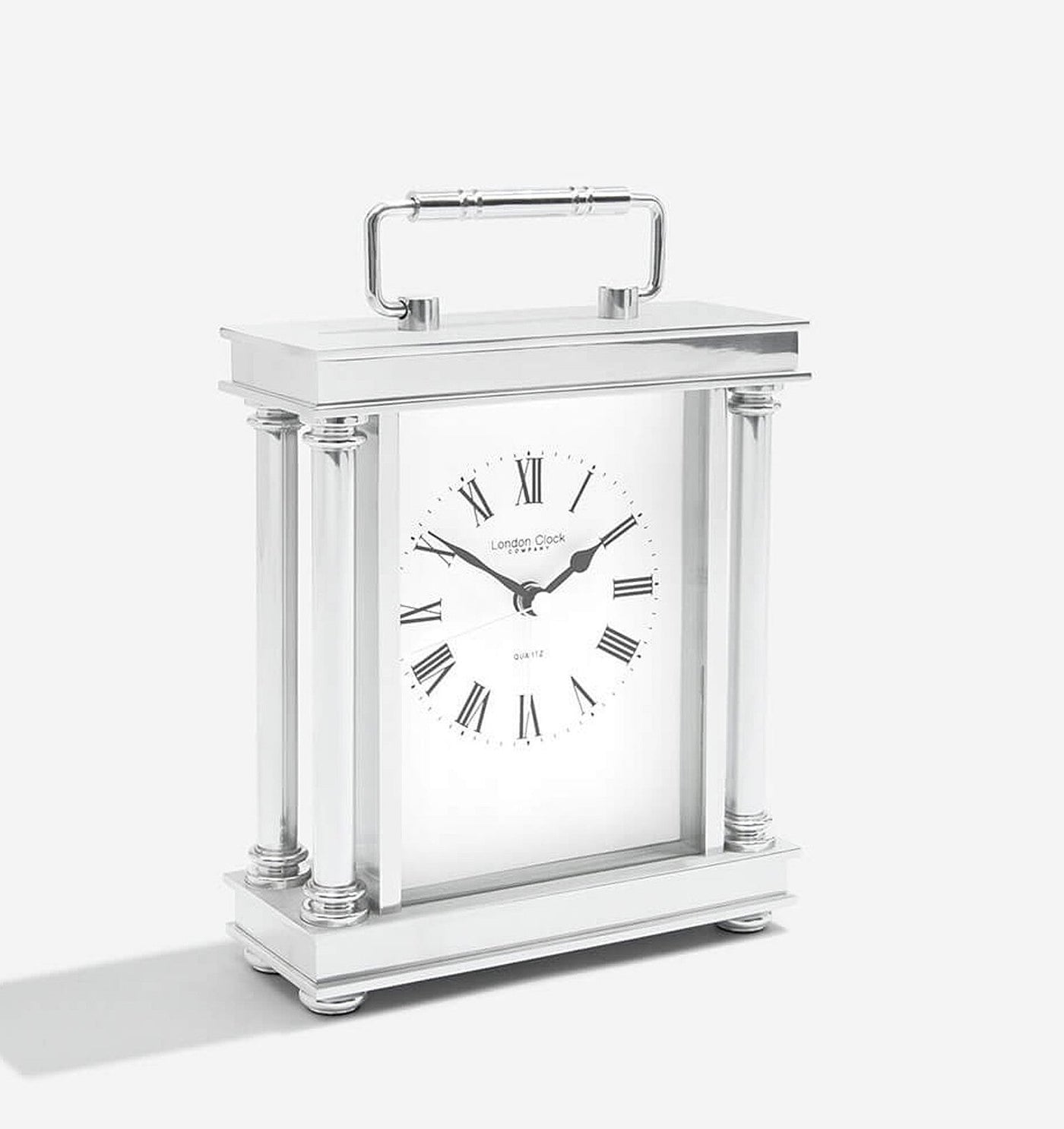 London Clock Company. Silver Finish Carriage Clock - timeframedclocks