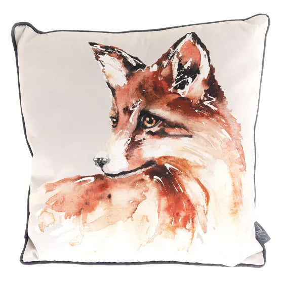 Meg Hawkins. Fox Cushion *NEW* - timeframedclocks