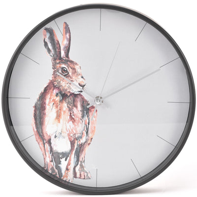 Meg Hawkins. Hare Wall Clock *AWAITING STOCK* - timeframedclocks