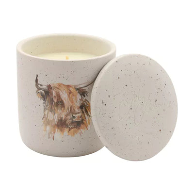 Meg Hawkins. Soy Wax Ceramic Candle Highland Cow *NEW* - timeframedclocks