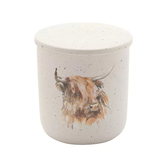 Meg Hawkins. Soy Wax Ceramic Candle Highland Cow *NEW* - timeframedclocks