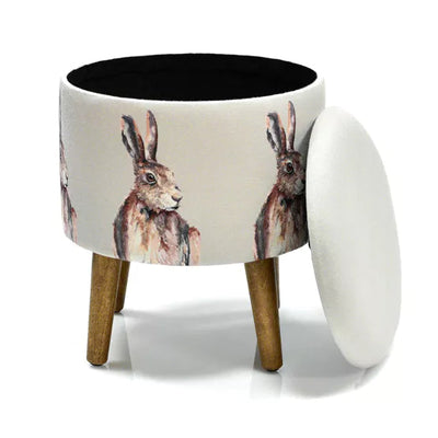 Meg Hawkins. Storage Foot Stool Hare *NEW* - timeframedclocks