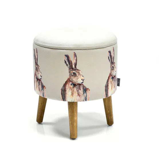 Meg Hawkins. Storage Foot Stool Hare *NEW* - timeframedclocks