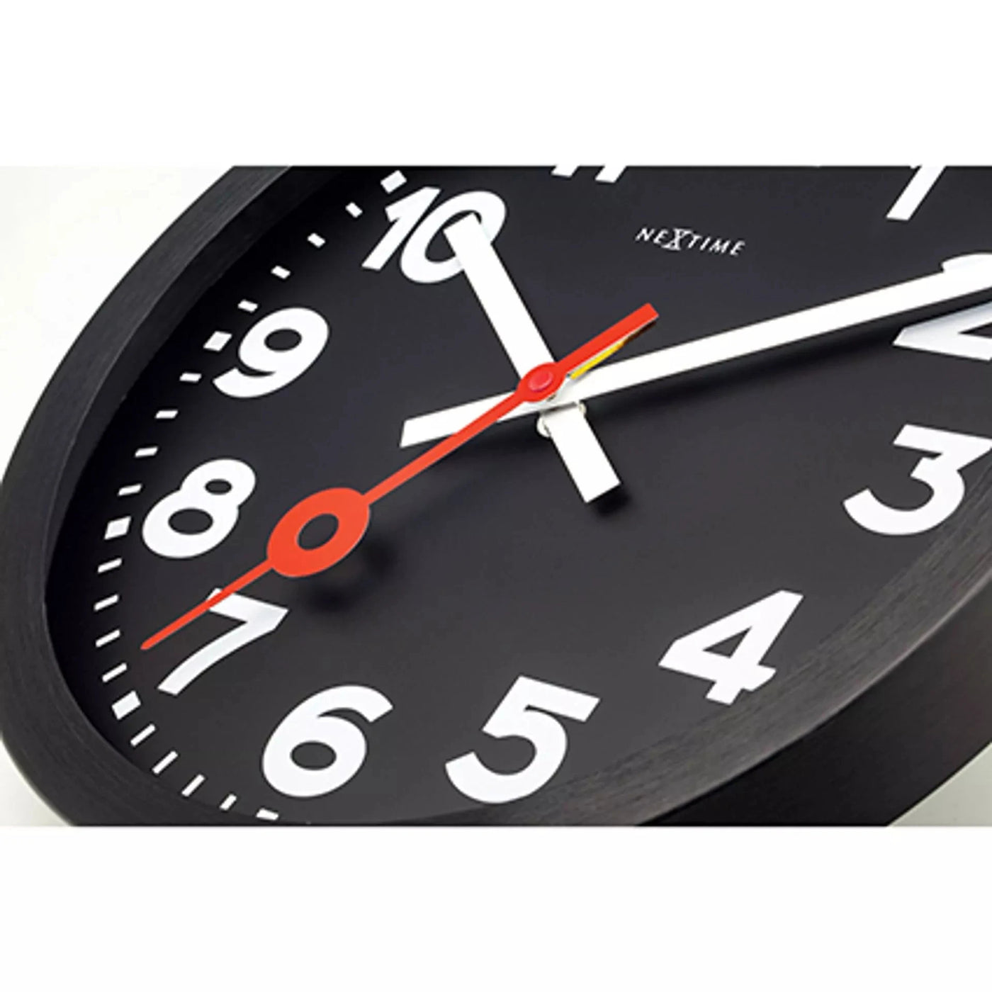NeXtime® Station Number Index Wall Clock All Black 35cm *NEW* - timeframedclocks