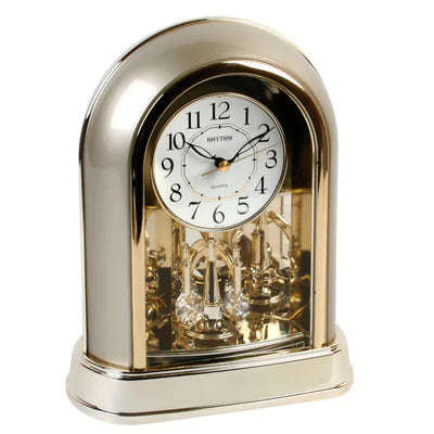 Rhythm Gold Arched Pendulum Mantel Clock *NEW* - timeframedclocks