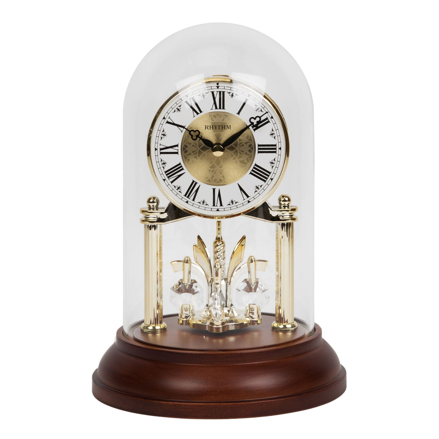 Rhythm Gold Bell Jar Anniversary Clock *NEW* - timeframedclocks