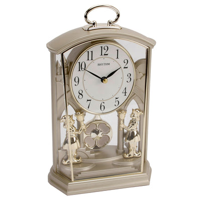 Rhythm Gold Carriage Mantel Clock - timeframedclocks