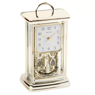 Rhythm Gold Oblong Mantel Clock - timeframedclocks