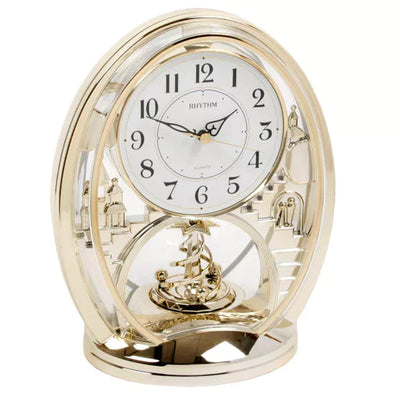Rhythm Pendulum Mantel Clock Gold *NEW* - timeframedclocks