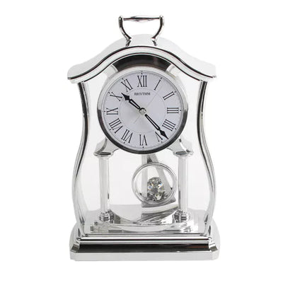 Rhythm Silver Pendulum Mantel Clock *NEW* - timeframedclocks