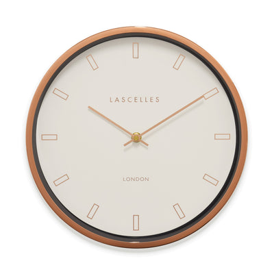 Roger Lascelles London. Modern Rose Gold Wall Clock - timeframedclocks