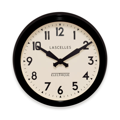 Roger Lascelles London. Sectric Retro Wall Clock Black - timeframedclocks